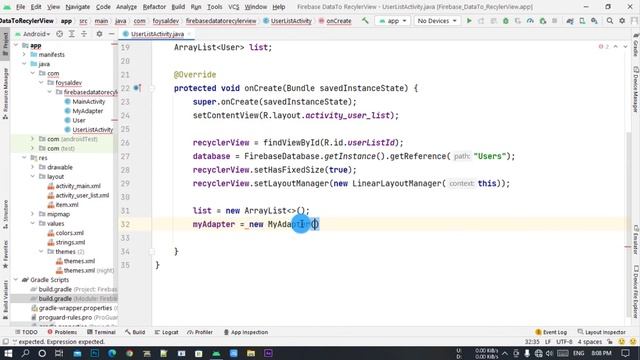 Firebase Data to RecyclerView 7.60- How to Retrieve Firebase Data into Recyclerview Android Studio смотреть онлайн
