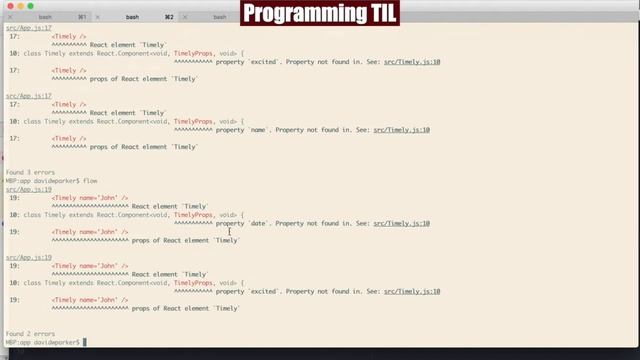 Intro to flowtype with React - ProgrammingTIL #73 React Video Tutorial Screencast 0020 смотреть онлайн