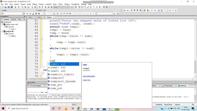 swap two number in doubly linked list смотреть онлайн