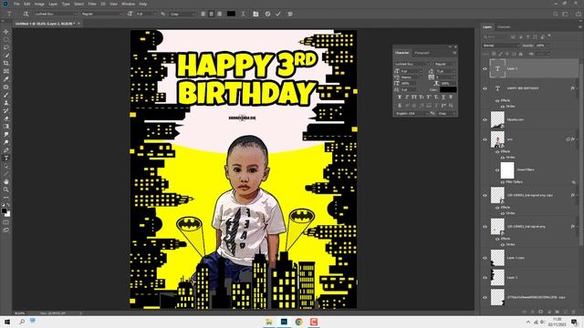 Create a Batman Birthday Flyer Design - Photoshop смотреть онлайн