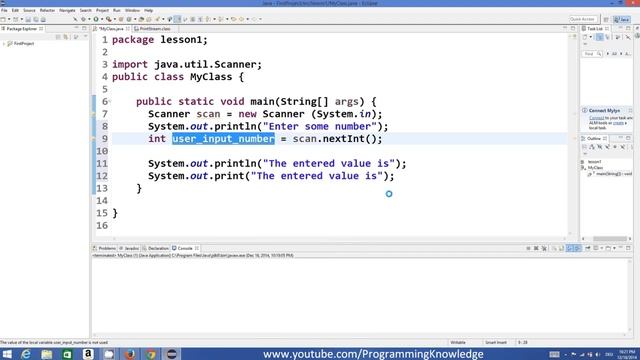 Java Tutorial For Beginners 5 Getting User Input using Java смотреть онлайн