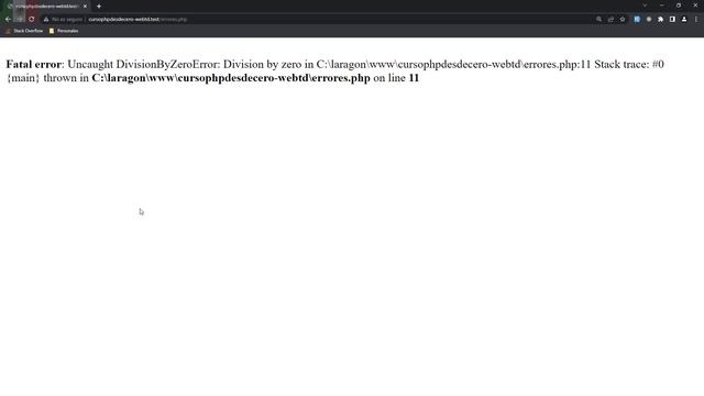 Errores en PHP | Operador de control de errores PHP | Fatal error: Uncaught DivisionByZeroError смотреть онлайн