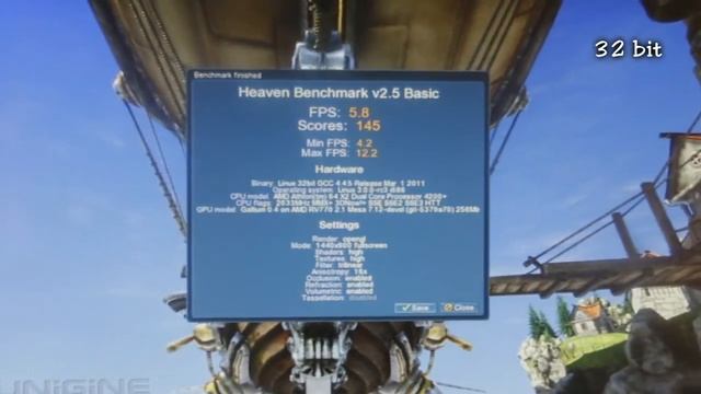 Unigine Heaven Benchmark 64 bit & 32 bit, Linux Mesa Gallium3D driver смотреть онлайн
