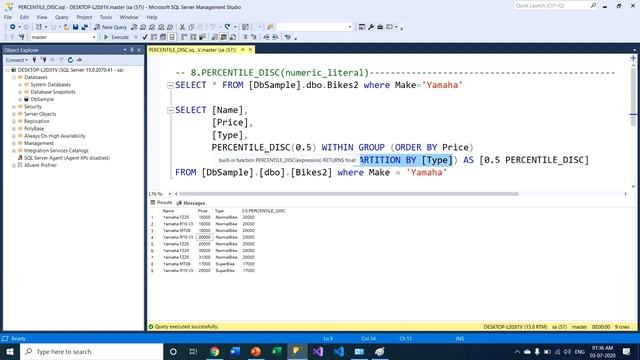 PERCENTILE DISC analytic function in SQL Server смотреть онлайн