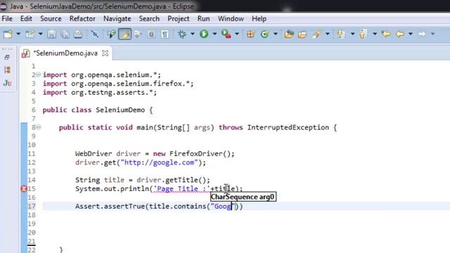 Assert verify page title Selenium Java смотреть онлайн