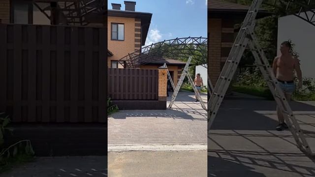 Навес для двух автомобилей Спецкаркас