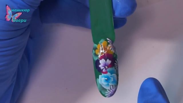 Комбинированный маникюр. ЛУЧШИЕ ГЕЛЬ КРАСКИ для китайской росписи.mp4 смотреть онлайн