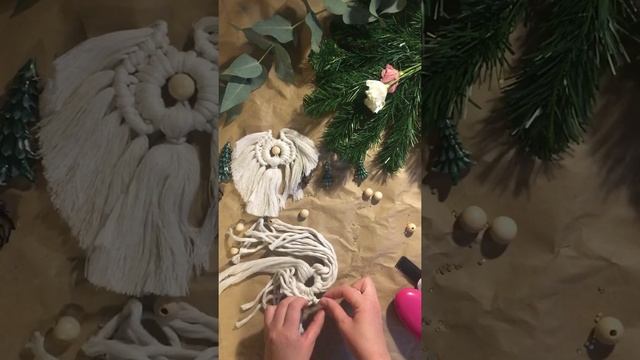 Рождественский Ангел из макраме. Украшение на елку своими руками. Урок макраме. смотреть онлайн