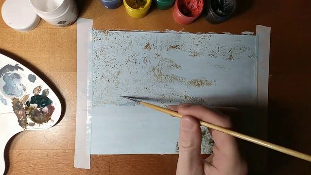 Рисунок гуашью. Таймлапс. Зимний пейзаж с волками/Gouache drawing. Timelapse. Winter landscape. смотреть онлайн