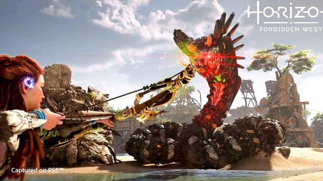 [4K 60]New Horizon Forbidden West PS5 Gameplay: Slitherfang boss fight with zero dawn audio effects смотреть онлайн