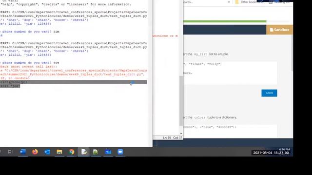 NapaLearns python Part I – August 4, 2021 – Module 4 – Tuples and Dictionaries смотреть онлайн