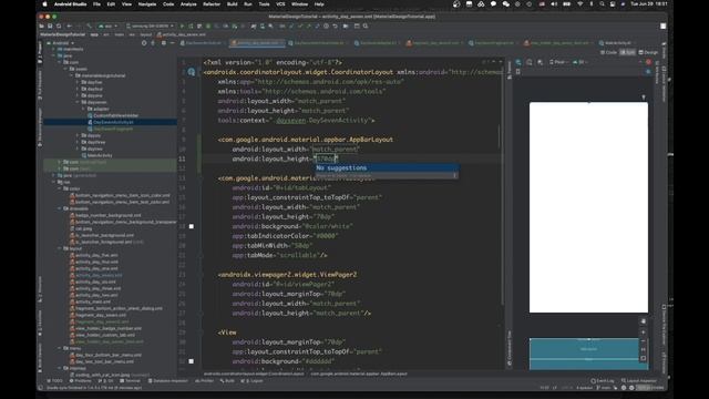 Android Material Design tutorial Day 7 part-2 AppBarLayout + TabLayout + ViewPager2 + RecyclerView смотреть онлайн