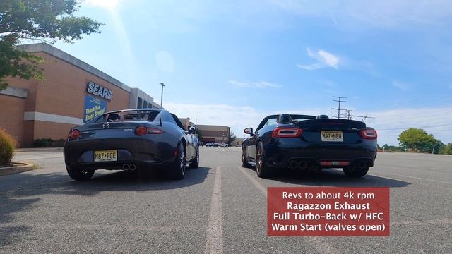 Mazda Miata vs Fiat 124 Spider Abarth Exhaust Comparison смотреть онлайн