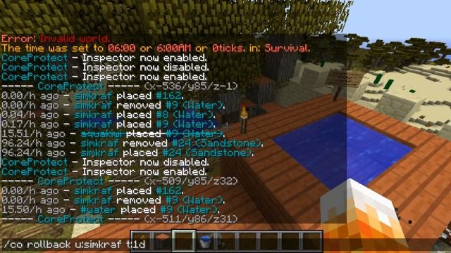 CoreProtect Rollback Grief Minecraft Tutorial смотреть онлайн