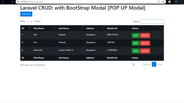 Laravel CRUD: Bootstrap Modal: Edit and Update the Data using DataTable in Laravel смотреть онлайн