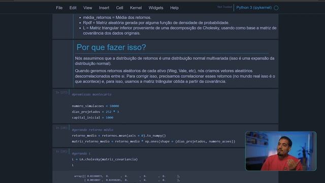 Como fazer simulações de MONTE CARLO no PYTHON utilizando preço das AÇÕES? | Python e Finanças смотреть онлайн