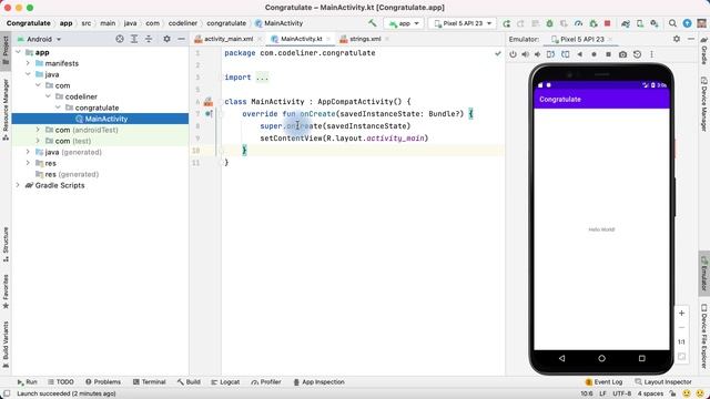 Создание приложения в Android Studio без написания кода // Приложение "Поздравление", урок 1/6 смотреть онлайн