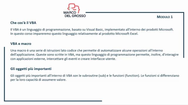 Video 1 - Introduzione alle macro vba смотреть онлайн