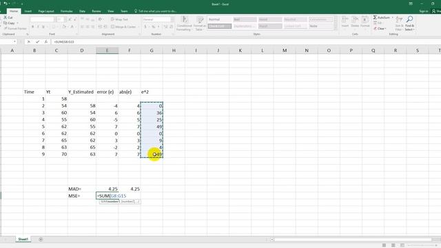 Calculating MAD, MSE, RMSE, MAPE and MPE in Excel смотреть онлайн