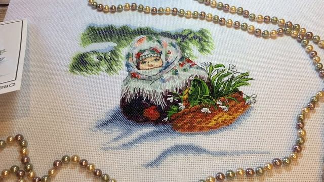 Русская зима. Готовая работа. ВЫШИВКа крестом. смотреть онлайн