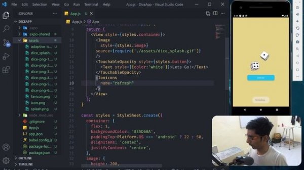 #11 Dice App | React Native Tutorials For Beginners | Sanket Sabale | Codemock ...