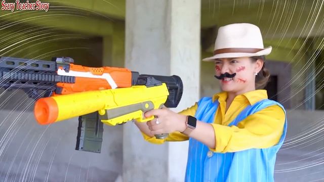 Nick Become Superman Vs Giant Zombie Save Tani, Miss T and Hello Neighbor смотреть онлайн