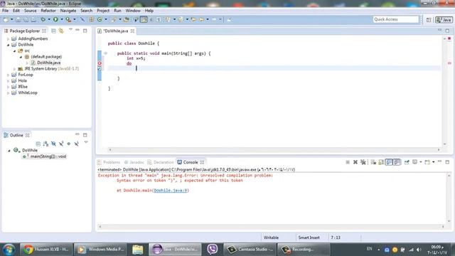 Eclipse - Do - While loop using Java смотреть онлайн