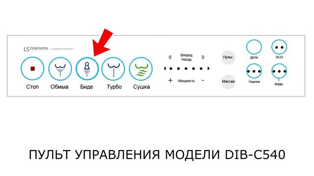 Электронная крышка биде LS Daewon Dib C540