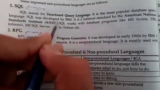 Non procedural languages , Structured query language(SQL) , Report program generator(RPG) смотреть онлайн