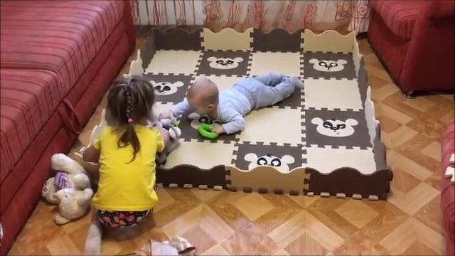 Мягкий пол с бортиками Eco Cover «Панды» смотреть онлайн