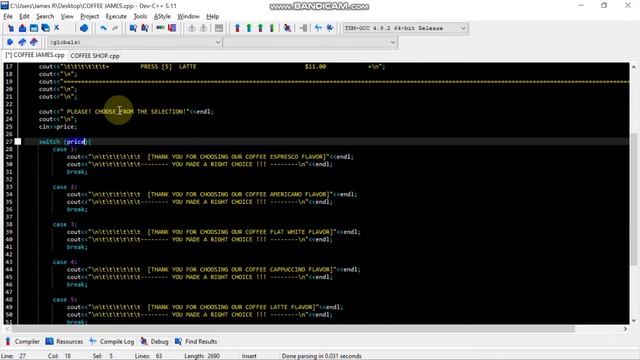Switch Case Statement || ACTIVITY NO. 5 || IT PROG 2 || BSIT - 1F смотреть онлайн