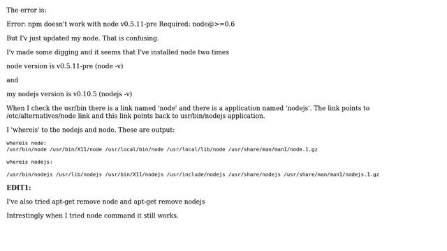 Ubuntu: NPM wont work because of my wrong node version (2 Solutions!!) смотреть онлайн
