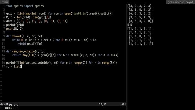 advent of code 2022 day 8: "treetop tree house" (python) смотреть онлайн