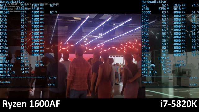 AMD Ryzen 1600 AF vs Intel Core i7-5820K in 10 Games /Test 4 GHz /1080p смотреть онлайн
