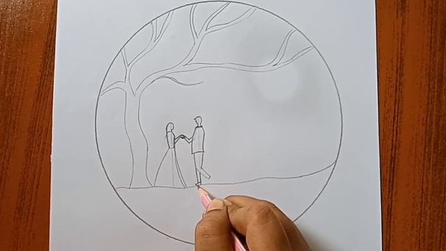 Pencil sketch of love birds on moonlit night || How to draw romantic couple || step by step | смотреть онлайн