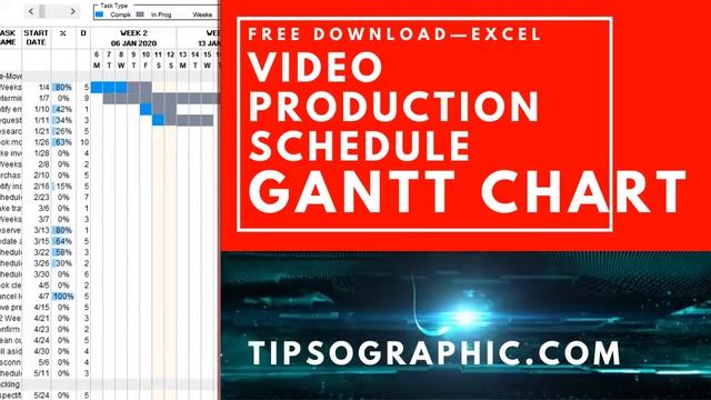Video Production Schedule Gantt Chart Template for Excel ►Free Download смотреть онлайн