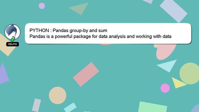 PYTHON : Pandas group-by and sum смотреть онлайн