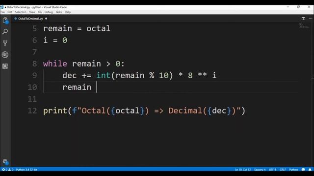 octal to decimal in python ? смотреть онлайн