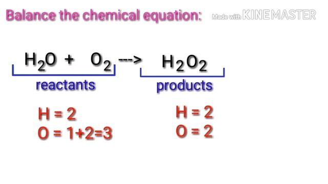 Balance the chemical equation. H2o+o2=h2o2. Water+oxygen=hydrogen peroxide. смотреть онлайн