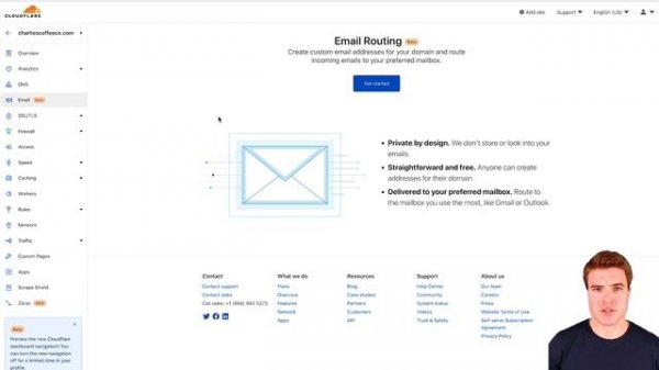 Setup Email Routing with Cloudflare (route custom email addresses to your personal email account)