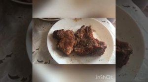 Антрекот из говядины на сковороде