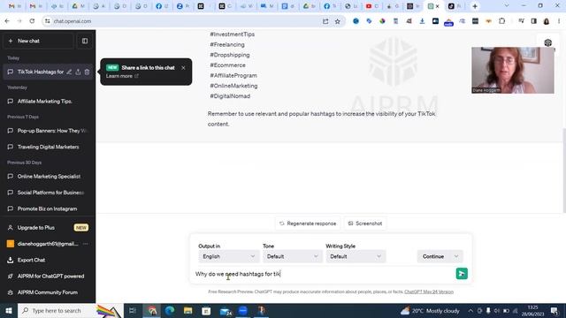 How To Use Chat GPT For Tiktok Hashtags