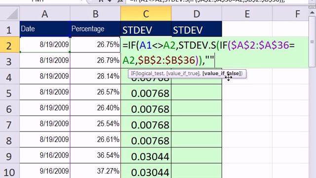 Excel Magic Trick 839: Standard Deviation At Each New Value In Column смотреть онлайн