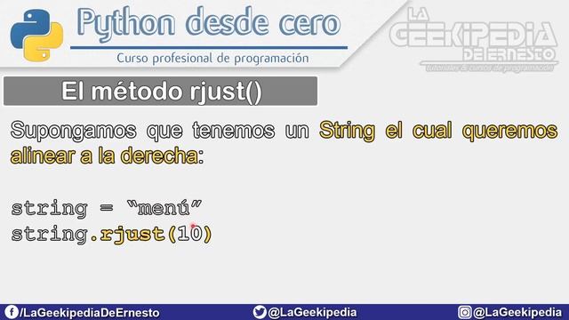 Curso Python 3 desde cero #34 | Los métodos center(), ljust() y rjust() смотреть онлайн