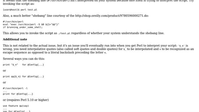 Unix & Linux: Shell attempts to interpret Perl script in spite of correct shebang (3 Solutions!!) смотреть онлайн