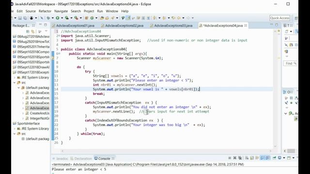 Exceptions in Java смотреть онлайн