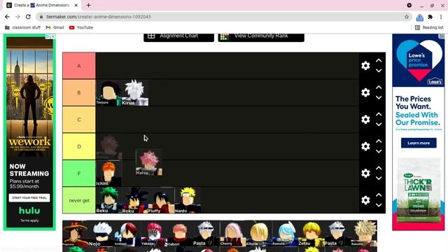 ANIME DIMENSIONS TIER LIST (cost less then 1600 gems смотреть онлайн