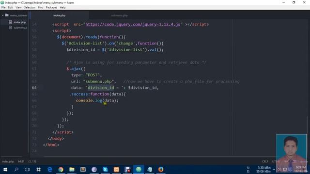 Dependent submenu with jQuery,Ajax, php, mysql(part-5) смотреть онлайн