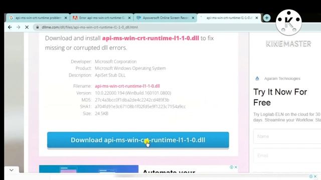 api-ms-win-crt-runtime-l1-1-0.dll missing error|Fix .DLL Files Missing Error In Windows 7/8/10|Tips смотреть онлайн