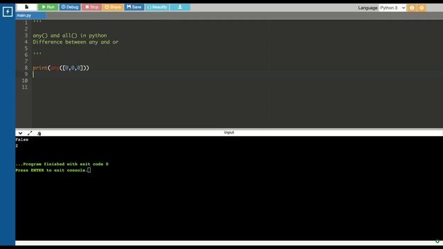 Python Tutorial for Beginners | Advanced Expression evaluation | any() and all() in python | смотреть онлайн